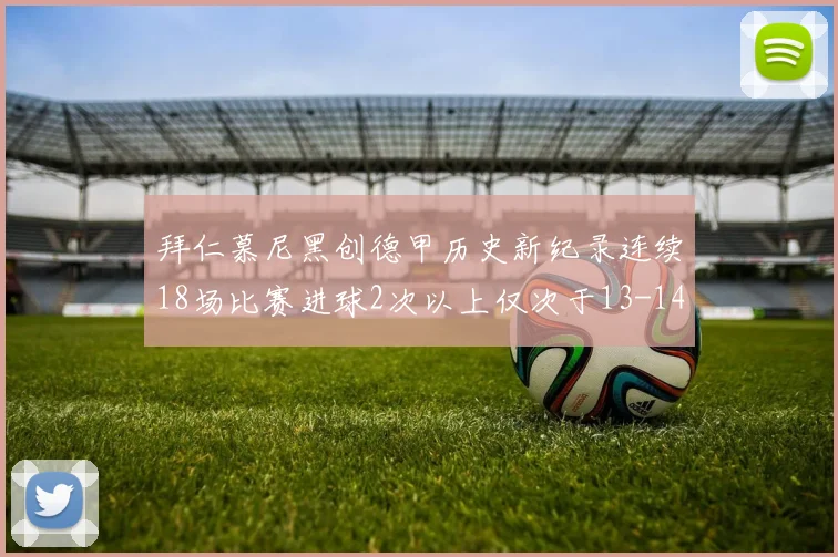 拜仁慕尼黑创德甲历史新纪录连续18场比赛进球2次以上仅次于13-14赛季